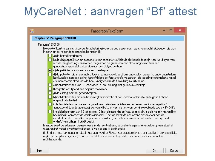 My. Care. Net : aanvragen “Bf” attest 