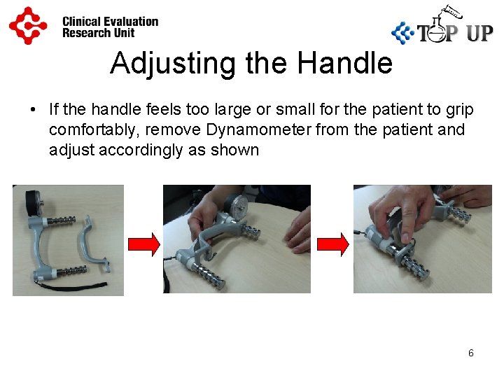 Adjusting the Handle • If the handle feels too large or small for the