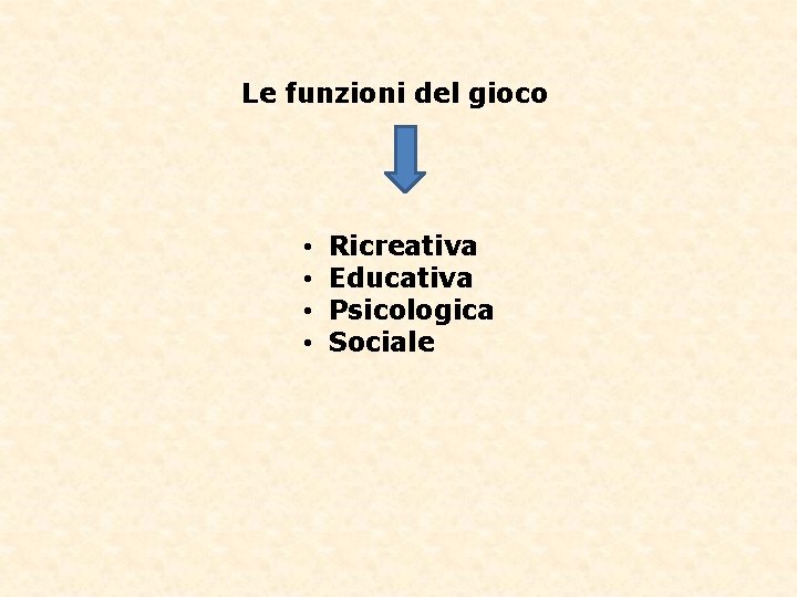 Le funzioni del gioco • • Ricreativa Educativa Psicologica Sociale Le funzioni del gioco • • Ricreativa Educativa Psicologica Sociale