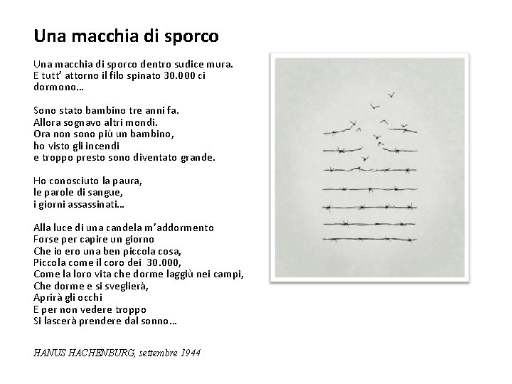 Una macchia di sporco dentro sudice mura. E tutt’ attorno il filo spinato 30.