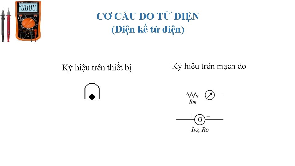 CƠ CẤU ĐO TỪ ĐIỆN (Điện kế từ điện) Ký hiệu trên thiết bị