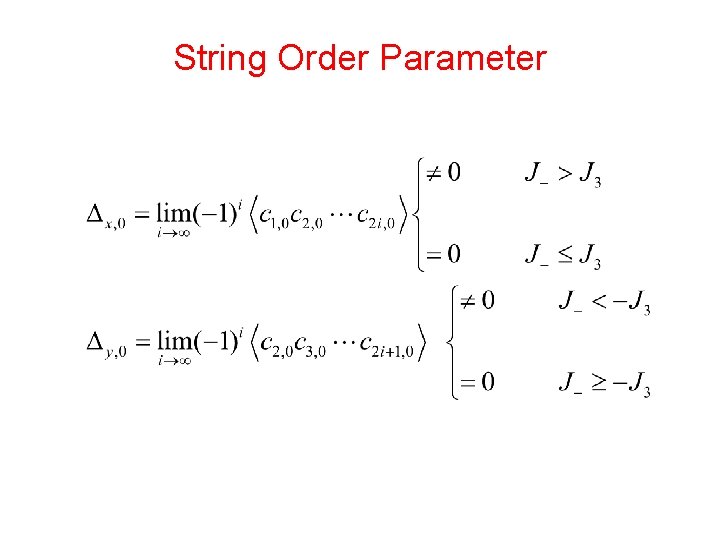 String Order Parameter 