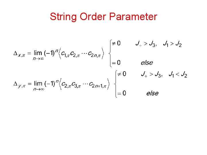 String Order Parameter 