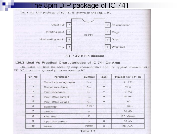 The 8 pin DIP package of IC 741 