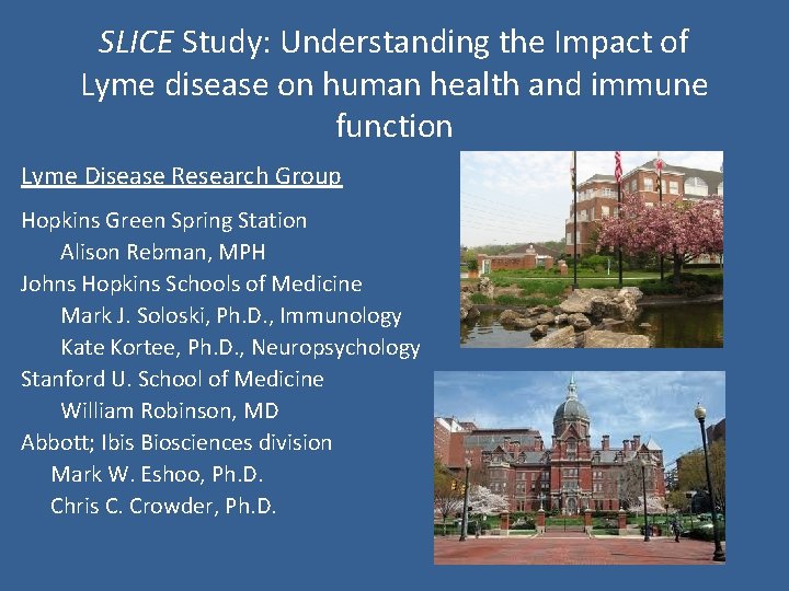 SLICE Study: Understanding the Impact of Lyme disease on human health and immune function