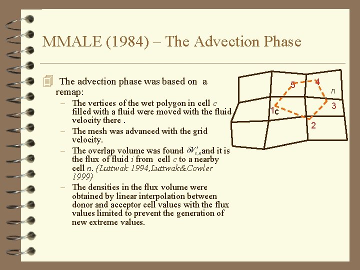 MMALE (1984) – The Advection Phase 4 The advection phase was based on a