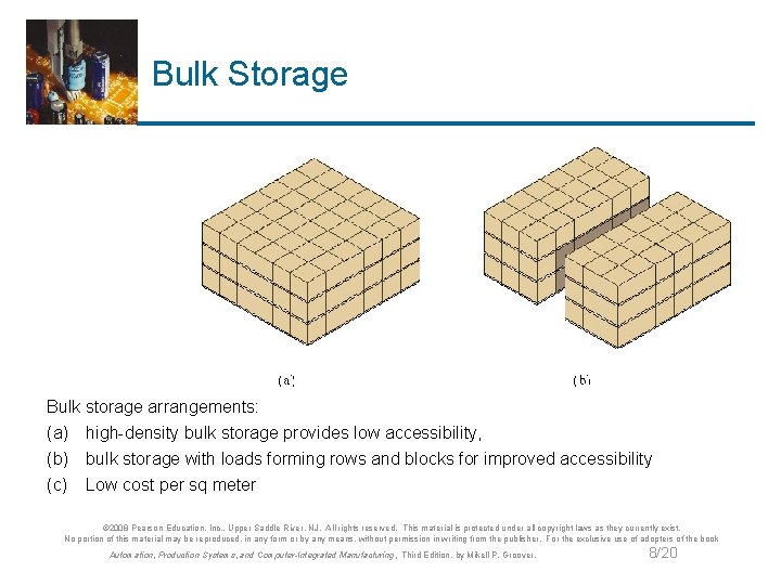 Bulk Storage Bulk storage arrangements: (a) high-density bulk storage provides low accessibility, (b) bulk