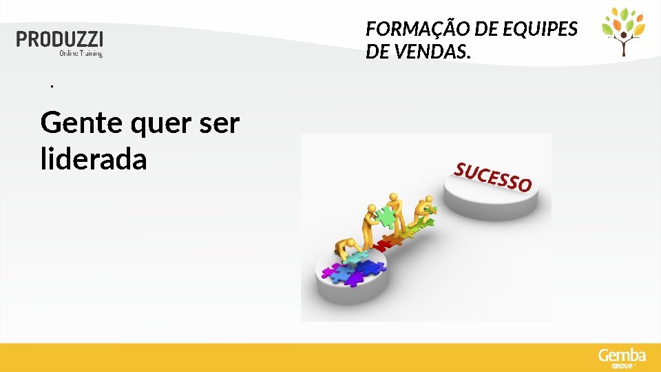 FORMAÇÃO DE EQUIPES DE VENDAS. . Gente quer ser liderada 