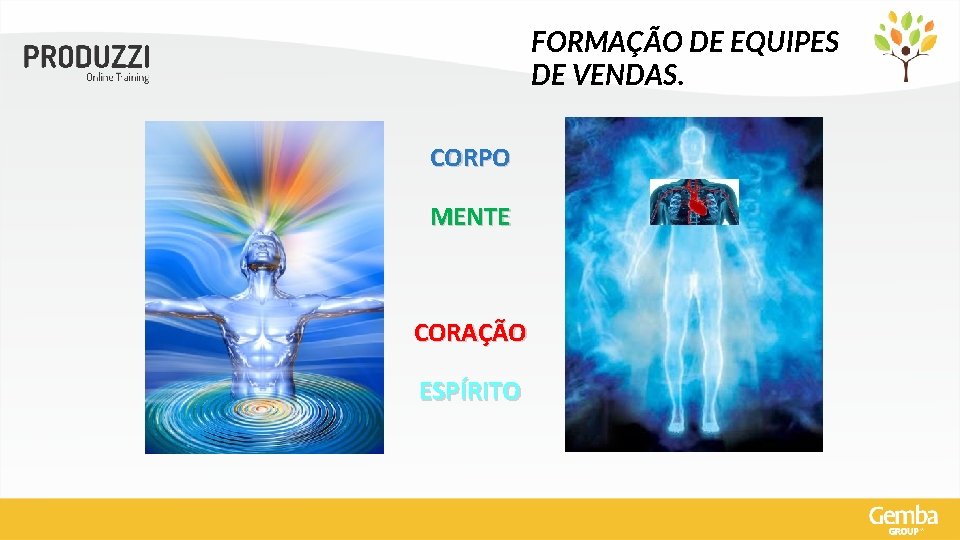 FORMAÇÃO DE EQUIPES DE VENDAS. CORPO MENTE CORAÇÃO ESPÍRITO 