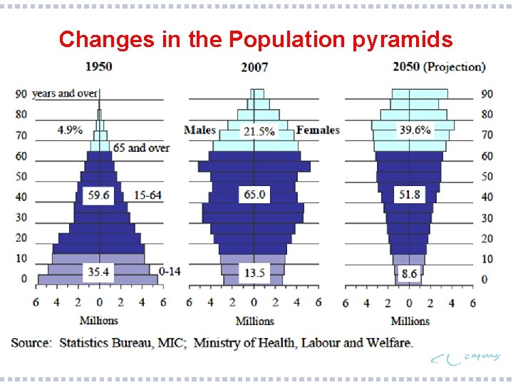 Changes in the Population pyramids 