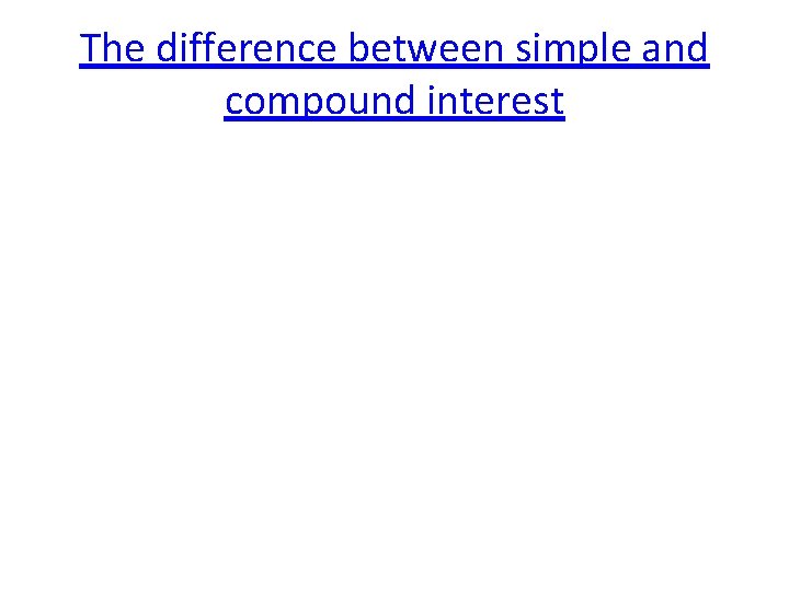 The difference between simple and compound interest 