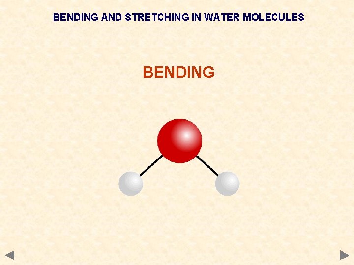 BENDING AND STRETCHING IN WATER MOLECULES BENDING BENDING AND STRETCHING IN WATER MOLECULES BENDING