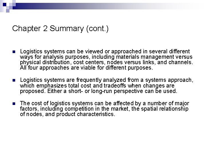 Chapter 2 Role of Logistics in Supply Chains
