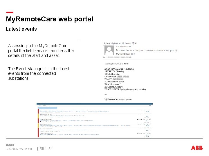My. Remote. Care web portal Latest events Accessing to the My. Remote. Care portal