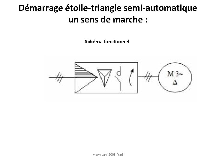 Démarrage étoile-triangle semi-automatique un sens de marche : Schéma fonctionnel www. sahir 2008. fr.