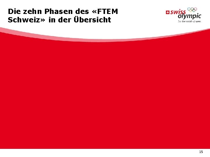 Die zehn Phasen des «FTEM Schweiz» in der Übersicht 15 Die zehn Phasen des «FTEM Schweiz» in der Übersicht 15