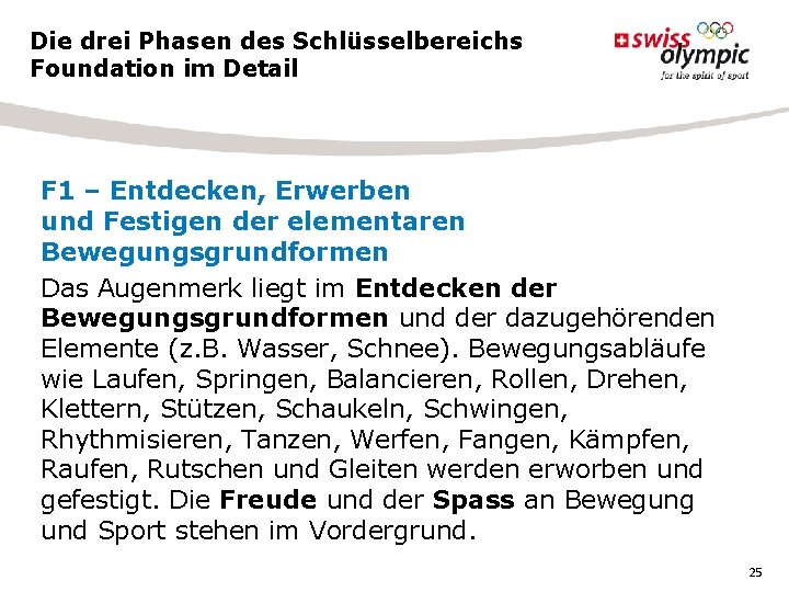Die drei Phasen des Schlüsselbereichs Foundation im Detail F 1 – Entdecken, Erwerben und Die drei Phasen des Schlüsselbereichs Foundation im Detail F 1 – Entdecken, Erwerben und