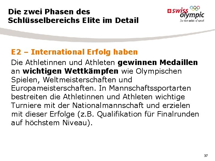 Die zwei Phasen des Schlüsselbereichs Elite im Detail E 2 – International Erfolg haben Die zwei Phasen des Schlüsselbereichs Elite im Detail E 2 – International Erfolg haben