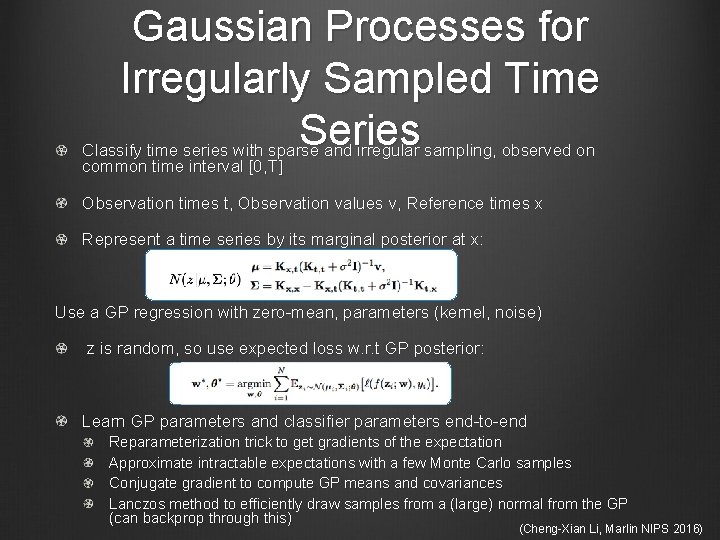 Gaussian Processes for Irregularly Sampled Time Series Classify time series with sparse and irregular