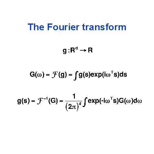 The Fourier transform 