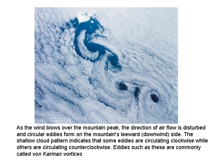 As the wind blows over the mountain peak, the direction of air flow is