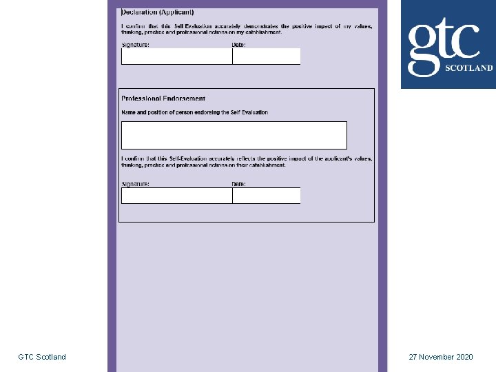 GTC Scotland 27 November 2020 GTC Scotland 27 November 2020
