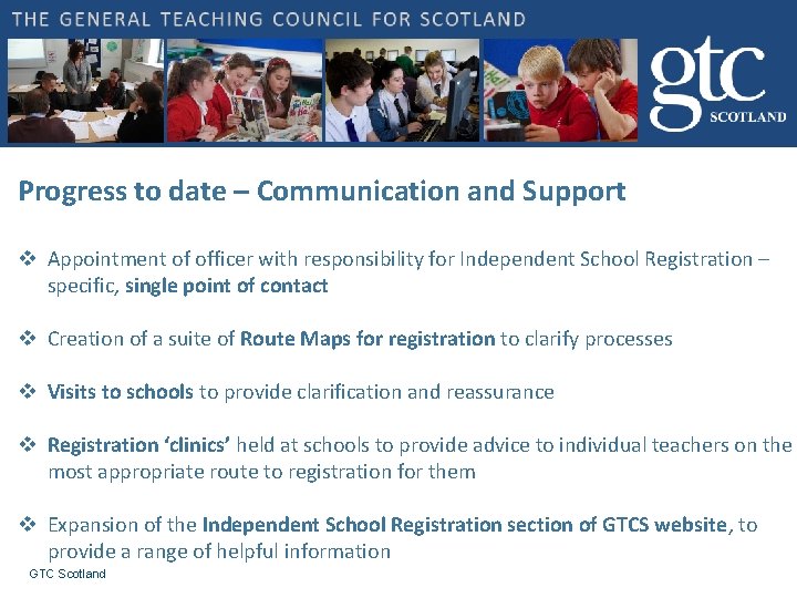 Progress to date – Communication and Support v Appointment of officer with responsibility for Progress to date – Communication and Support v Appointment of officer with responsibility for