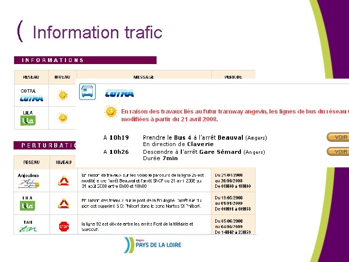 ( Information trafic 