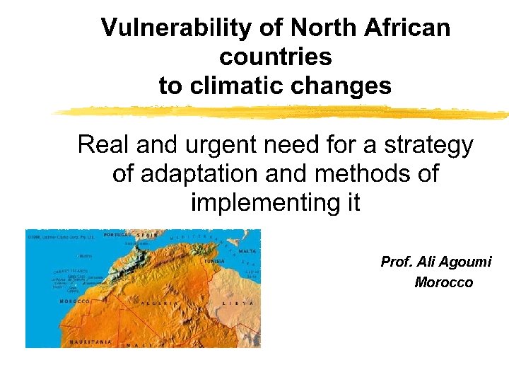 Prof. Ali Agoumi Morocco (Algeria, Morocco, and Tunisia) 