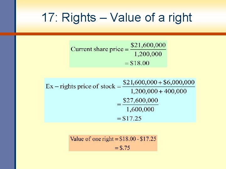 17: Rights – Value of a right 