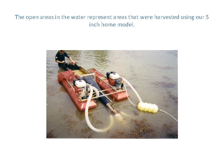 The open areas in the water represent areas that were harvested using our 5