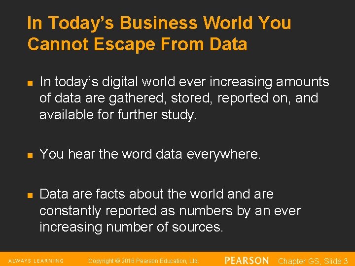 In Today’s Business World You Cannot Escape From Data n n n In today’s