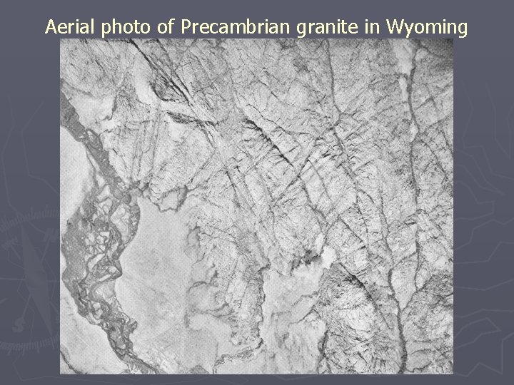 Aerial photo of Precambrian granite in Wyoming 