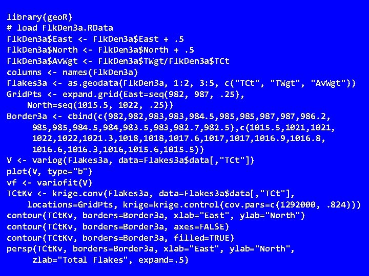 library(geo. R) # load Flk. Den 3 a. RData Flk. Den 3 a$East <-