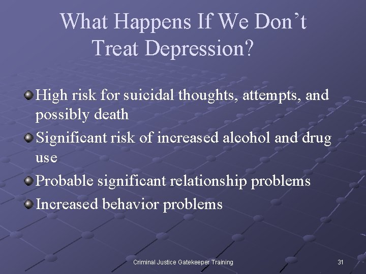 What Happens If We Don’t Treat Depression? High risk for suicidal thoughts, attempts, and