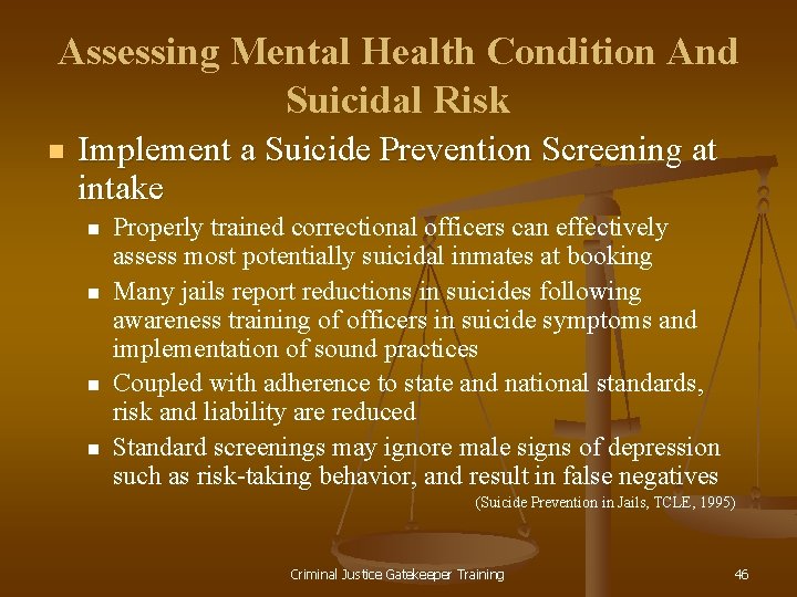 Assessing Mental Health Condition And Suicidal Risk n Implement a Suicide Prevention Screening at