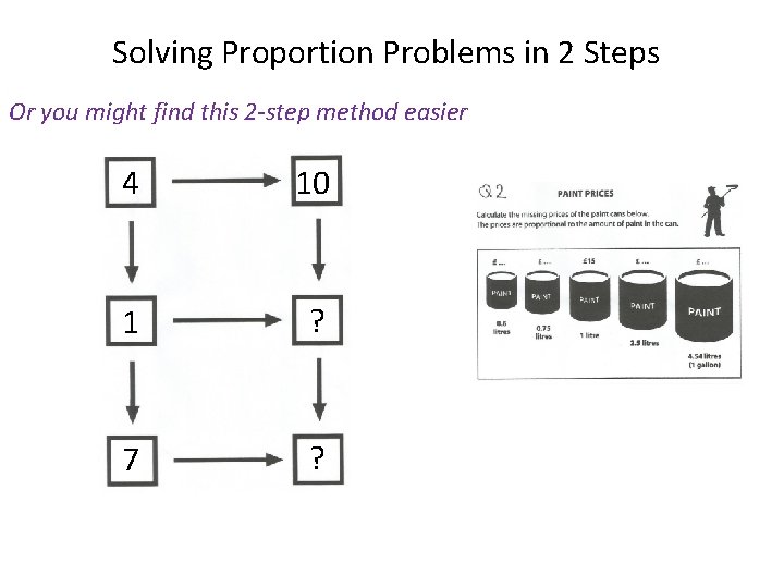 Solving Proportion Problems in 2 Steps Or you might find this 2 -step method