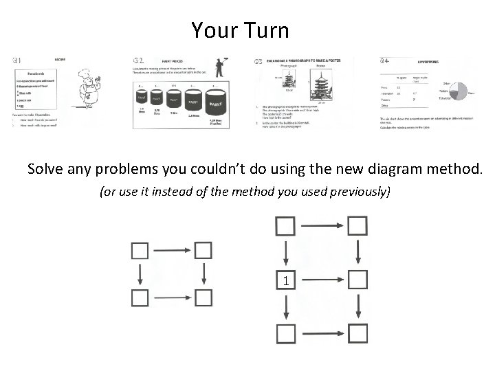 Your Turn Solve any problems you couldn’t do using the new diagram method. (or