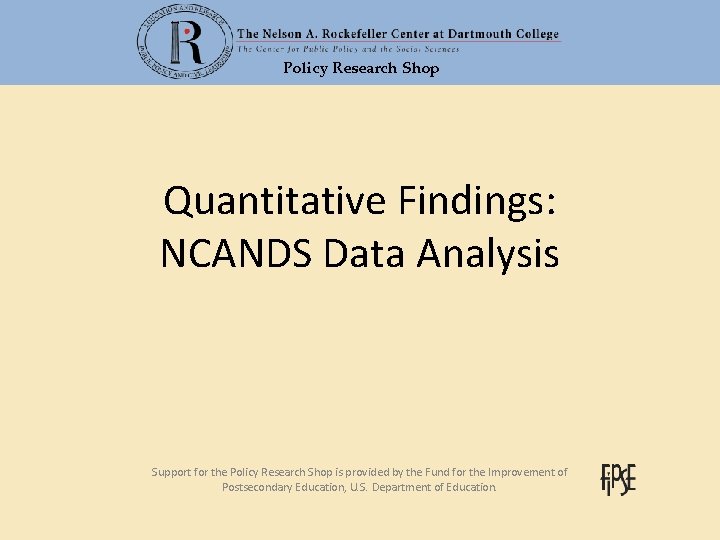 Policy Research Shop Quantitative Findings: NCANDS Data Analysis Support for the Policy Research Shop