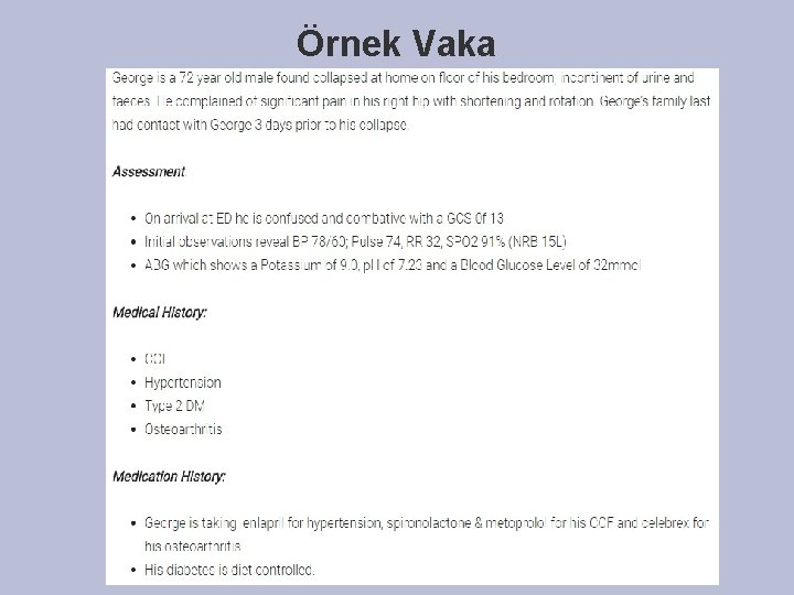 Örnek Vaka Örnek Vaka