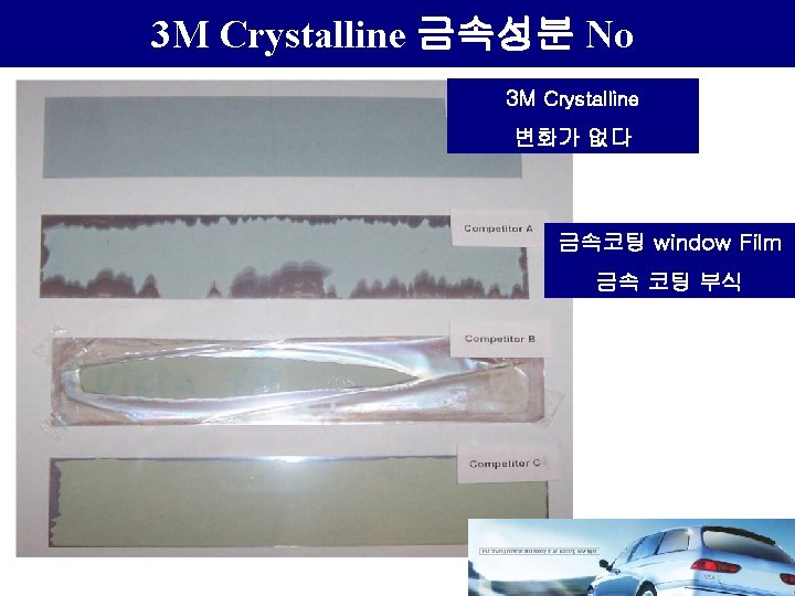 3 M Crystalline 금속성분 No 3 M Crystalline 변화가 없다 금속코팅 window Film 금속