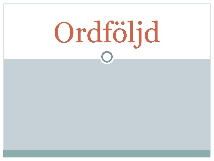 Ordföljd 