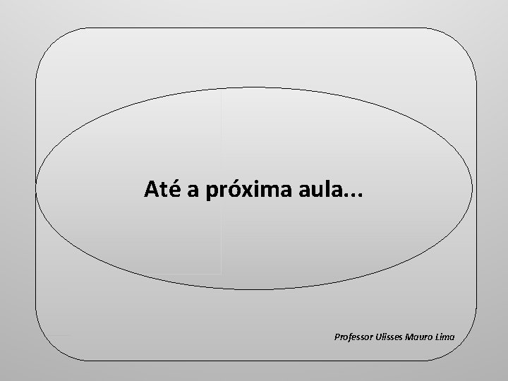 Fim Até a próxima aula. . . Professor Ulisses Mauro Lima 