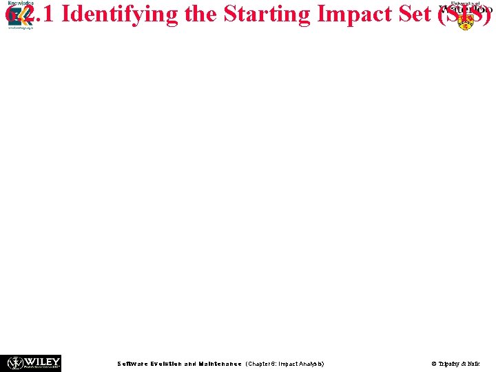 6. 2. 1 Identifying the Starting Impact Set (SIS) n n The software reconnaissance