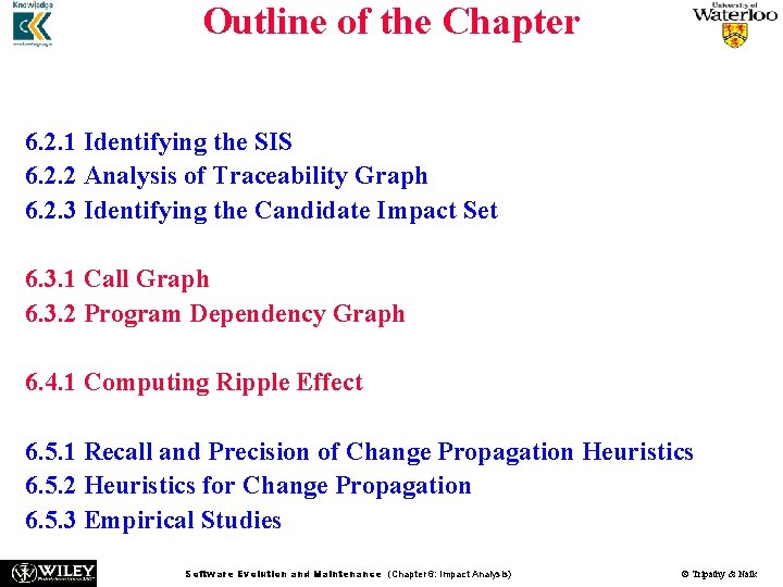 Outline of the Chapter 6. 1 General Idea 6. 2 Impact Analysis Process 6.