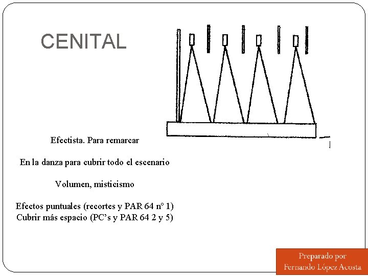CENITAL Efectista. Para remarcar En la danza para cubrir todo el escenario Volumen, misticismo CENITAL Efectista. Para remarcar En la danza para cubrir todo el escenario Volumen, misticismo
