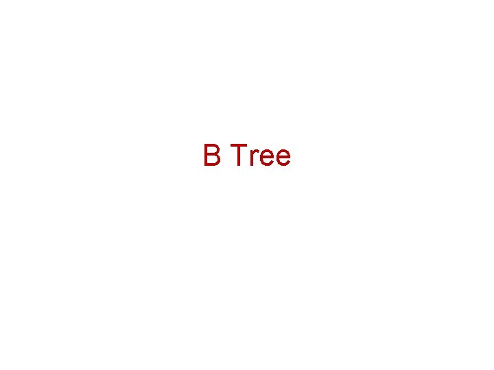 B Tree 