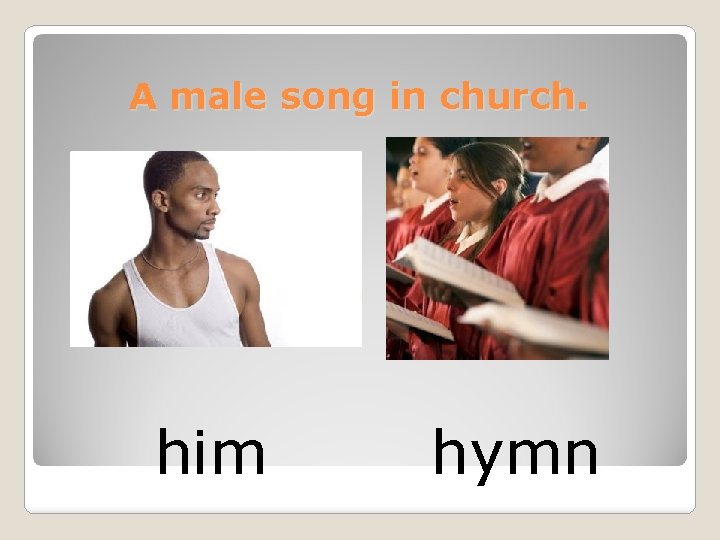 A male song in church. him hymn 