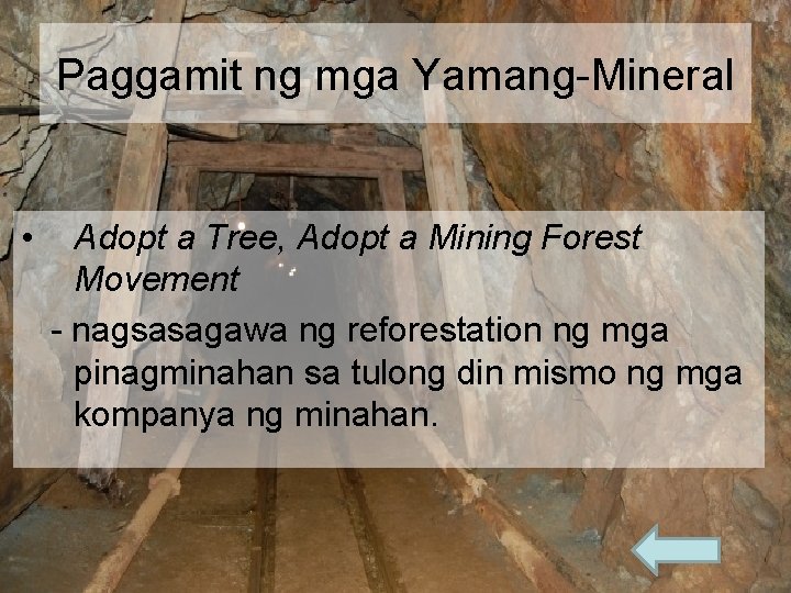 Paggamit ng mga Yamang-Mineral • Adopt a Tree, Adopt a Mining Forest Movement -