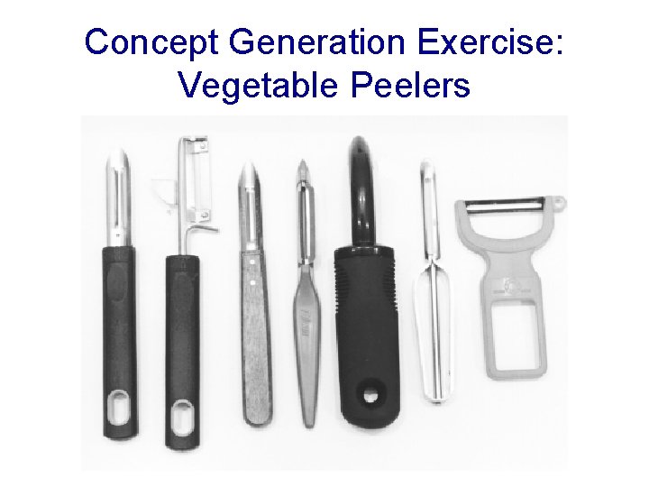 Concept Generation Exercise: Vegetable Peelers 